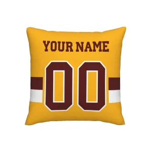 Custom Gold Washington Commanders Decorative Throw Pillow Case - Print Personalized Football Team Fans Name & Number Birthday Gift