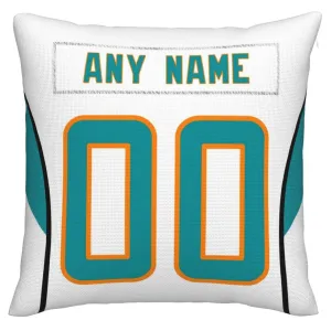 Custom M.Dolphins Pillow Decorative Throw Pillow Case - Print Personalized Football Team Fans Name & Number Birthday Gift Football Pillows