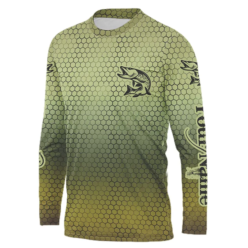 Custom Musky Long Sleeve Tournament Fishing Shirts, Muskie Fishing Jerseys IPHW4171