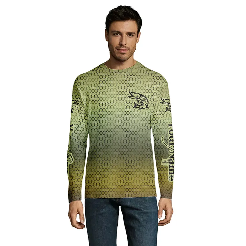 Custom Musky Long Sleeve Tournament Fishing Shirts, Muskie Fishing Jerseys IPHW4171