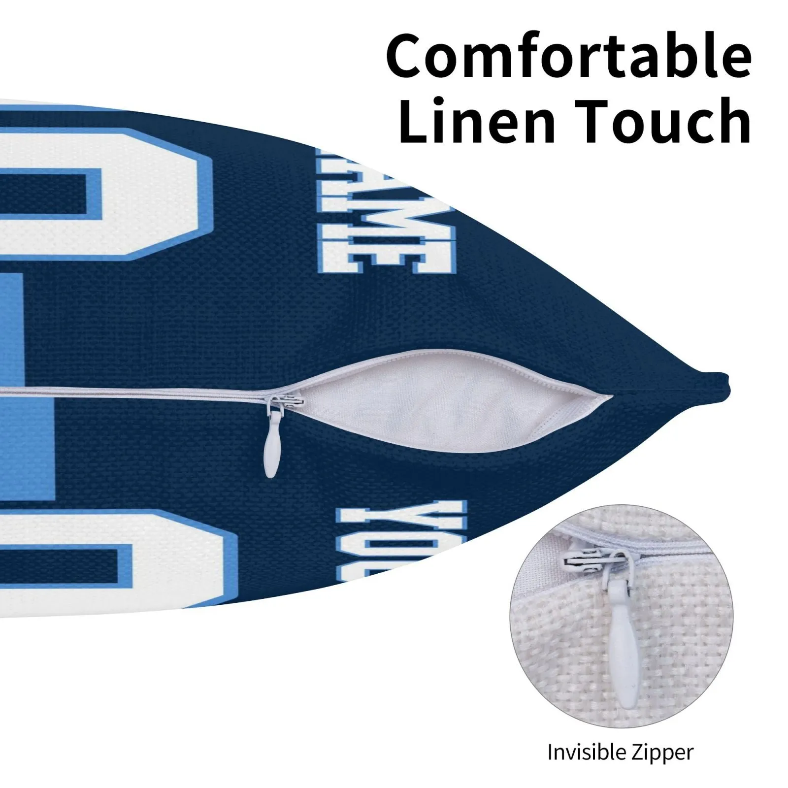 Custom Navy Tennessee Titans Decorative Throw Pillow Case - Print Personalized Football Team Fans Name & Number Birthday Gift