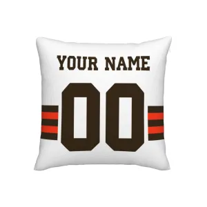 Customized Cleveland Browns Football Team Decorative Throw Pillow Case Print Personalized Football Style Fans Letters & Number White Pillowcase Birthday Gift