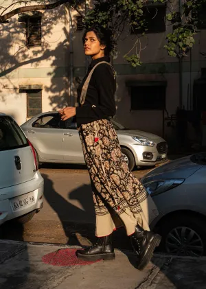 Dabu printed Balotra black print skirt - Noor -Afsana