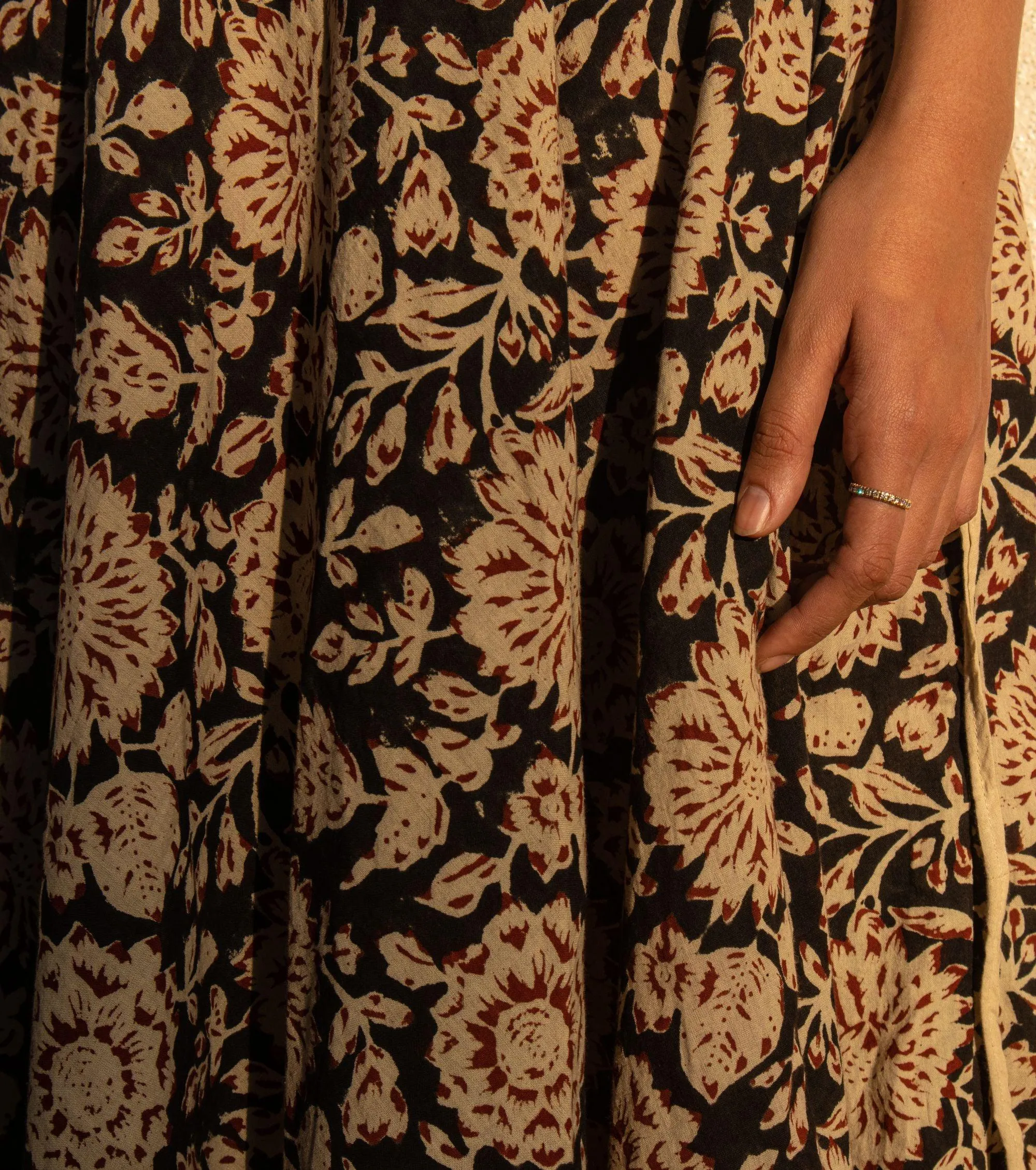Dabu printed Balotra black print skirt - Noor -Afsana