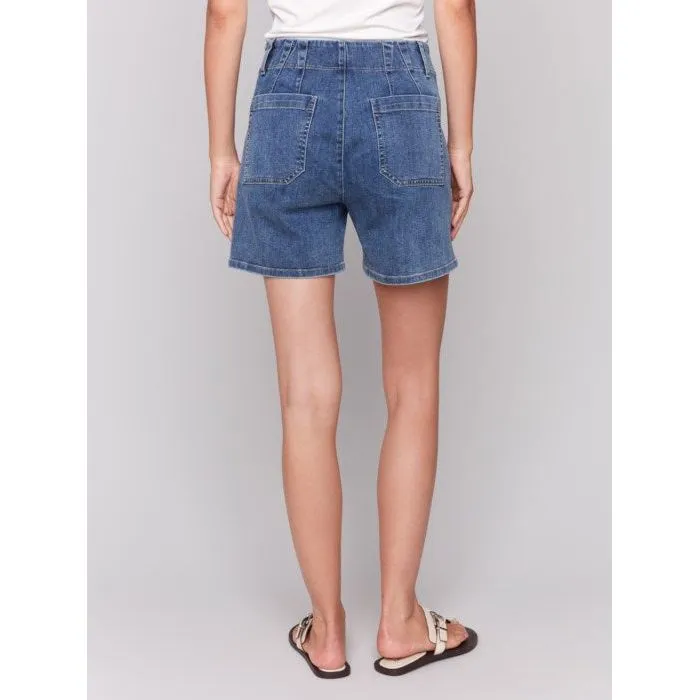 Denim Shorts with Patch Pockets