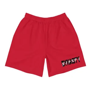 Dynasty Cyberpunk Katakana Active Training Workout Shorts (Red)