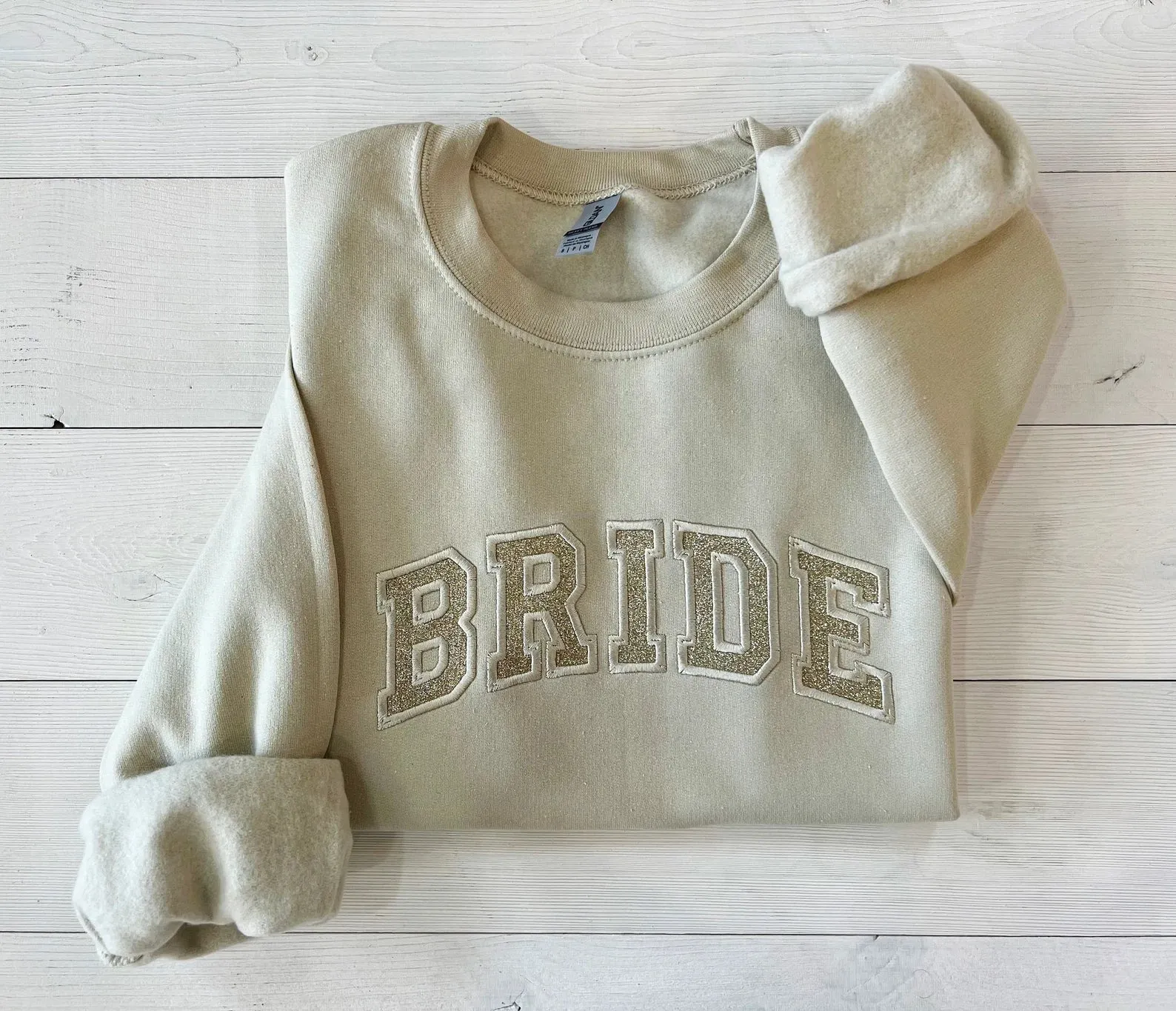 Embroidered Bride Glitter Crewneck Sweatshirt