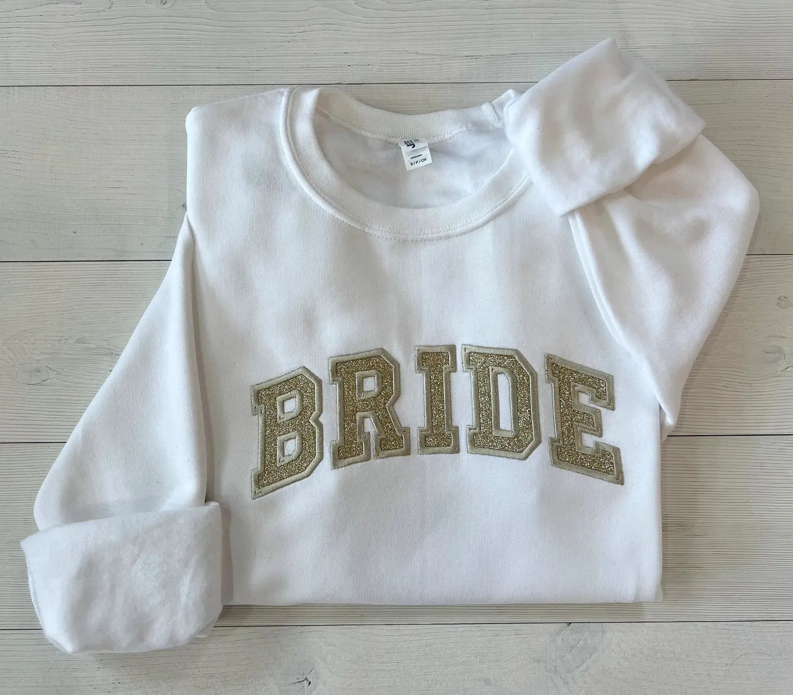 Embroidered Bride Glitter Crewneck Sweatshirt