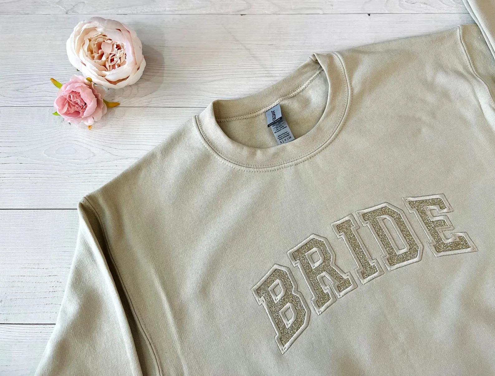 Embroidered Bride Glitter Crewneck Sweatshirt