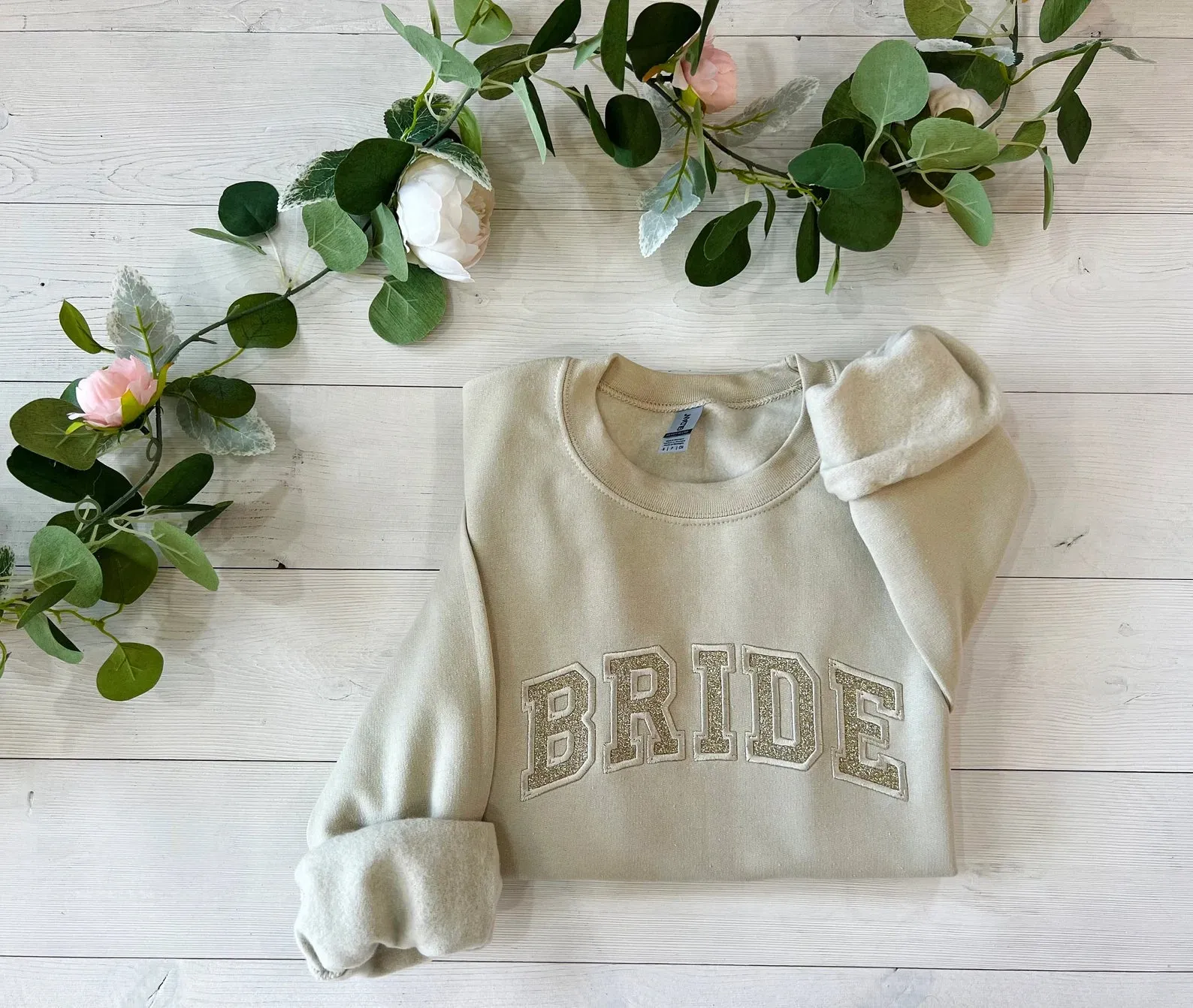 Embroidered Bride Glitter Crewneck Sweatshirt