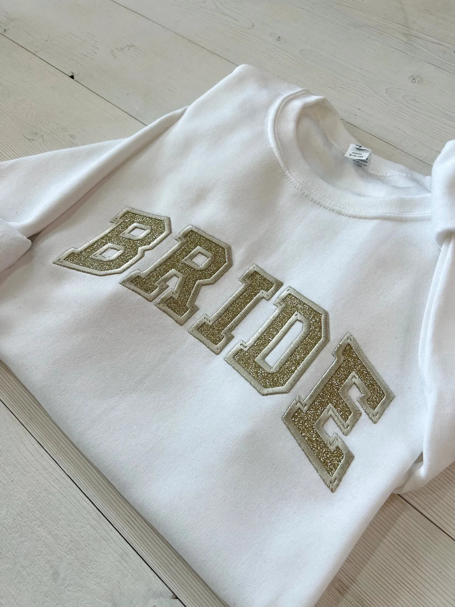Embroidered Bride Glitter Crewneck Sweatshirt
