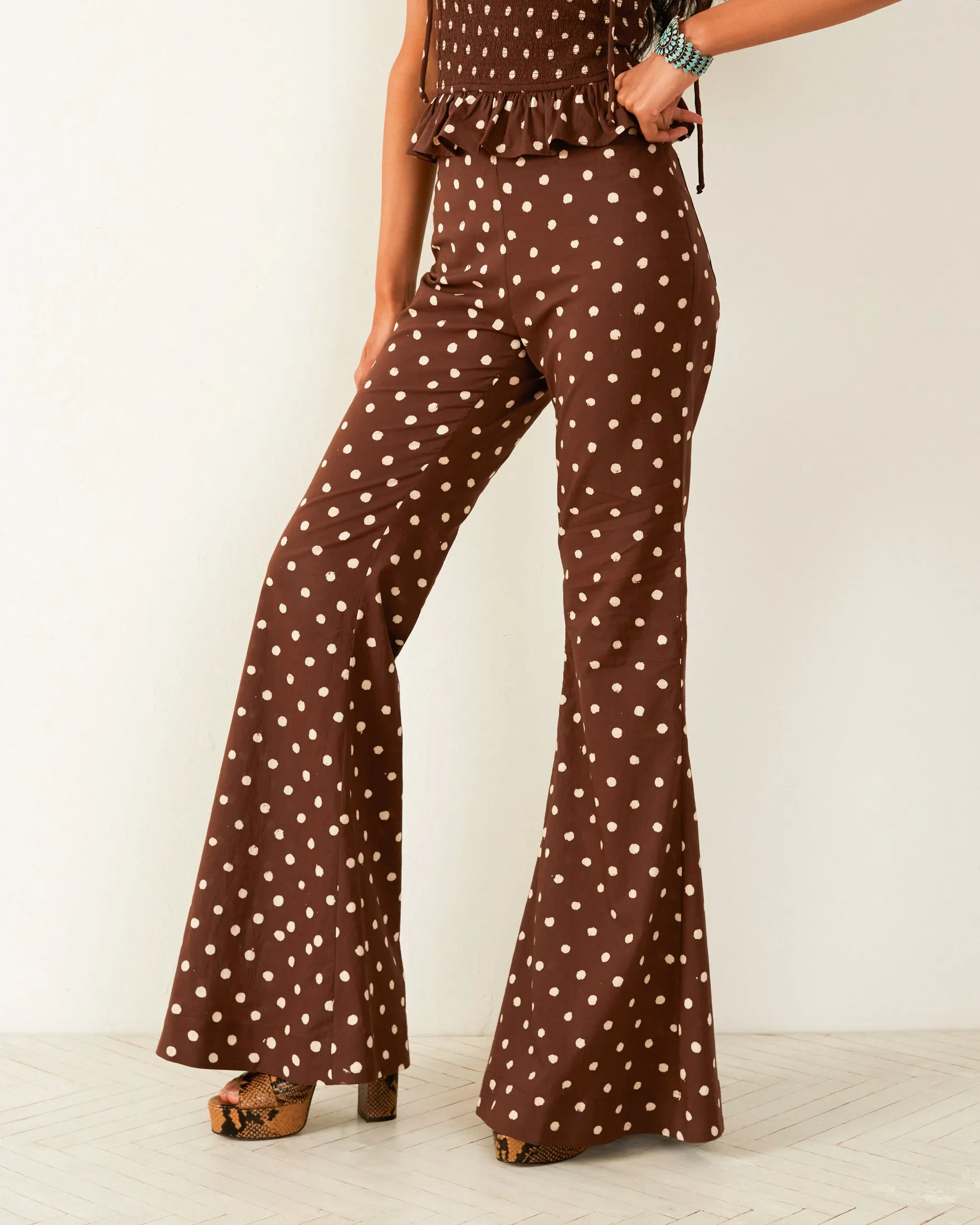 Farah Cocoa Dot Flare Pant