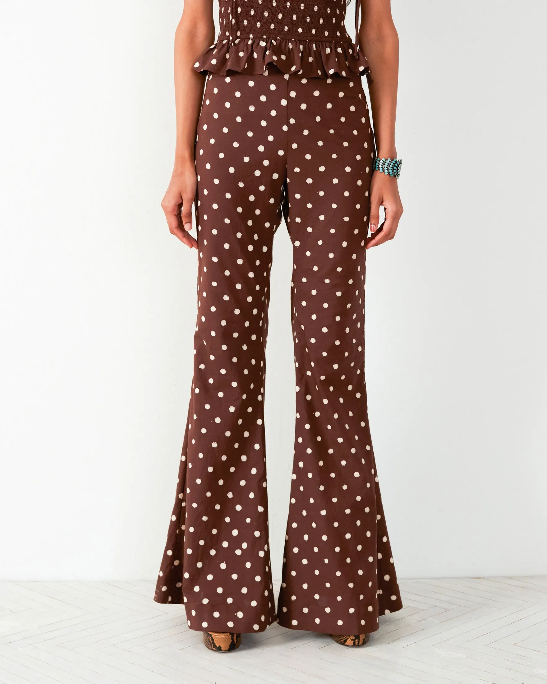 Farah Cocoa Dot Flare Pant
