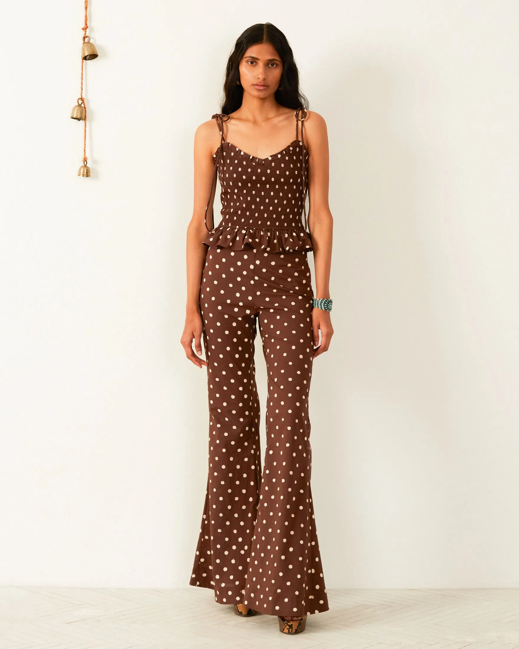 Farah Cocoa Dot Flare Pant