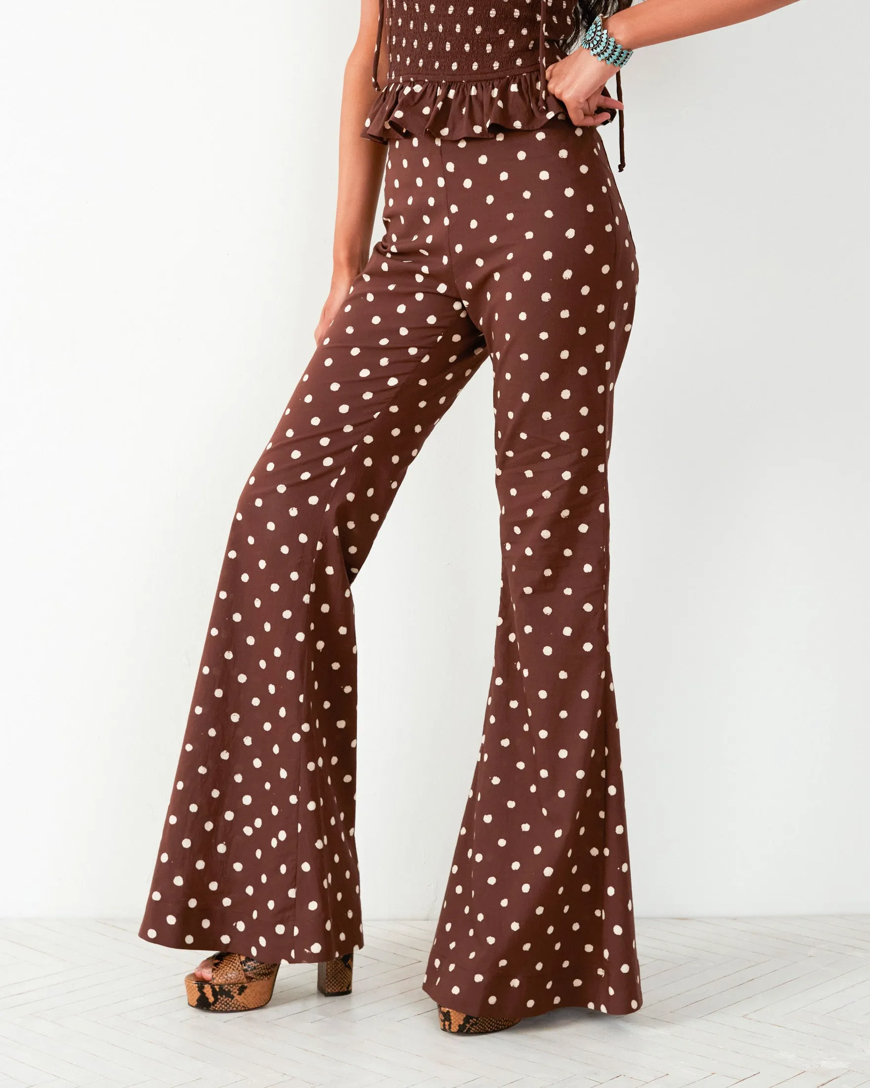 Farah Cocoa Dot Flare Pant