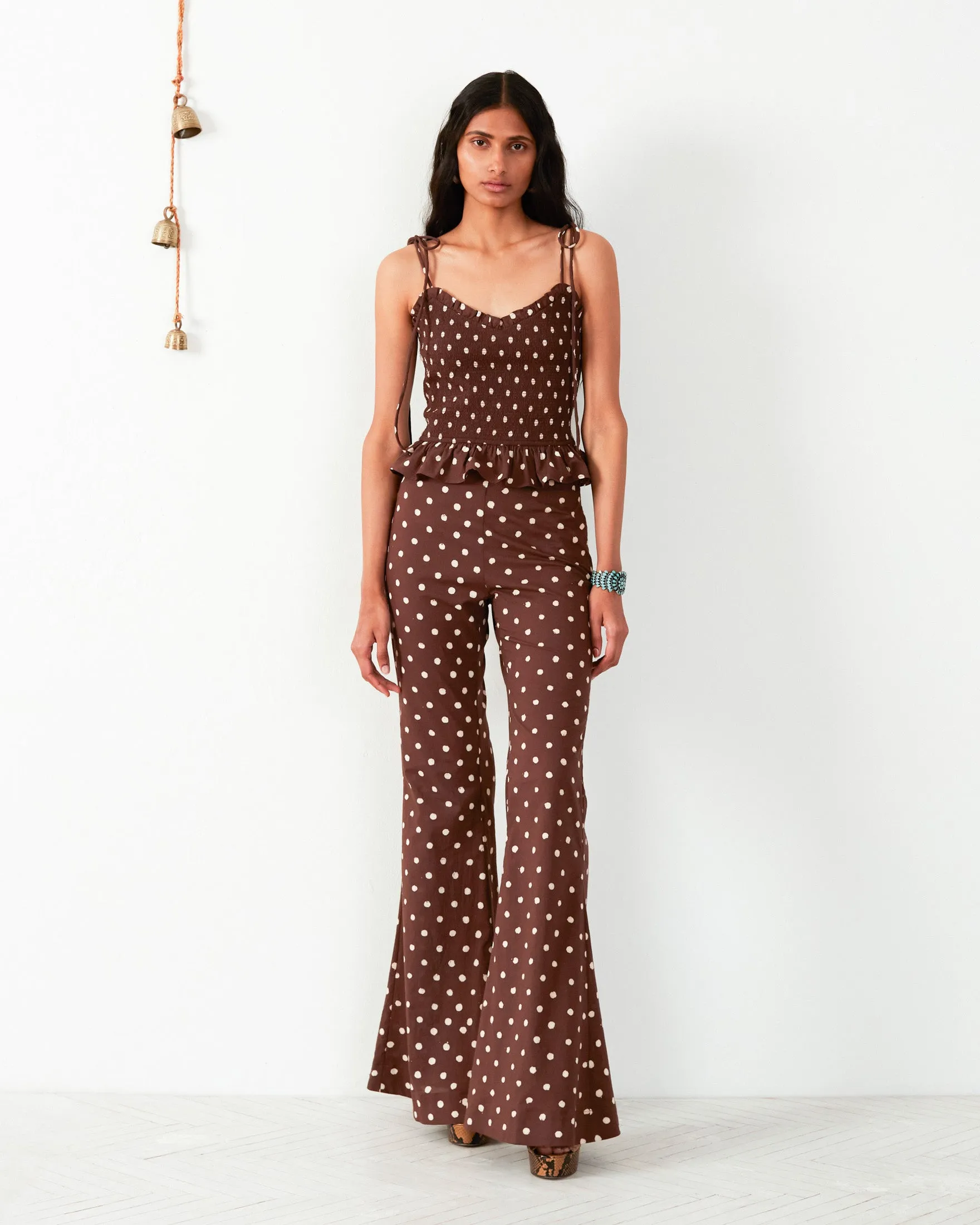 Farah Cocoa Dot Flare Pant