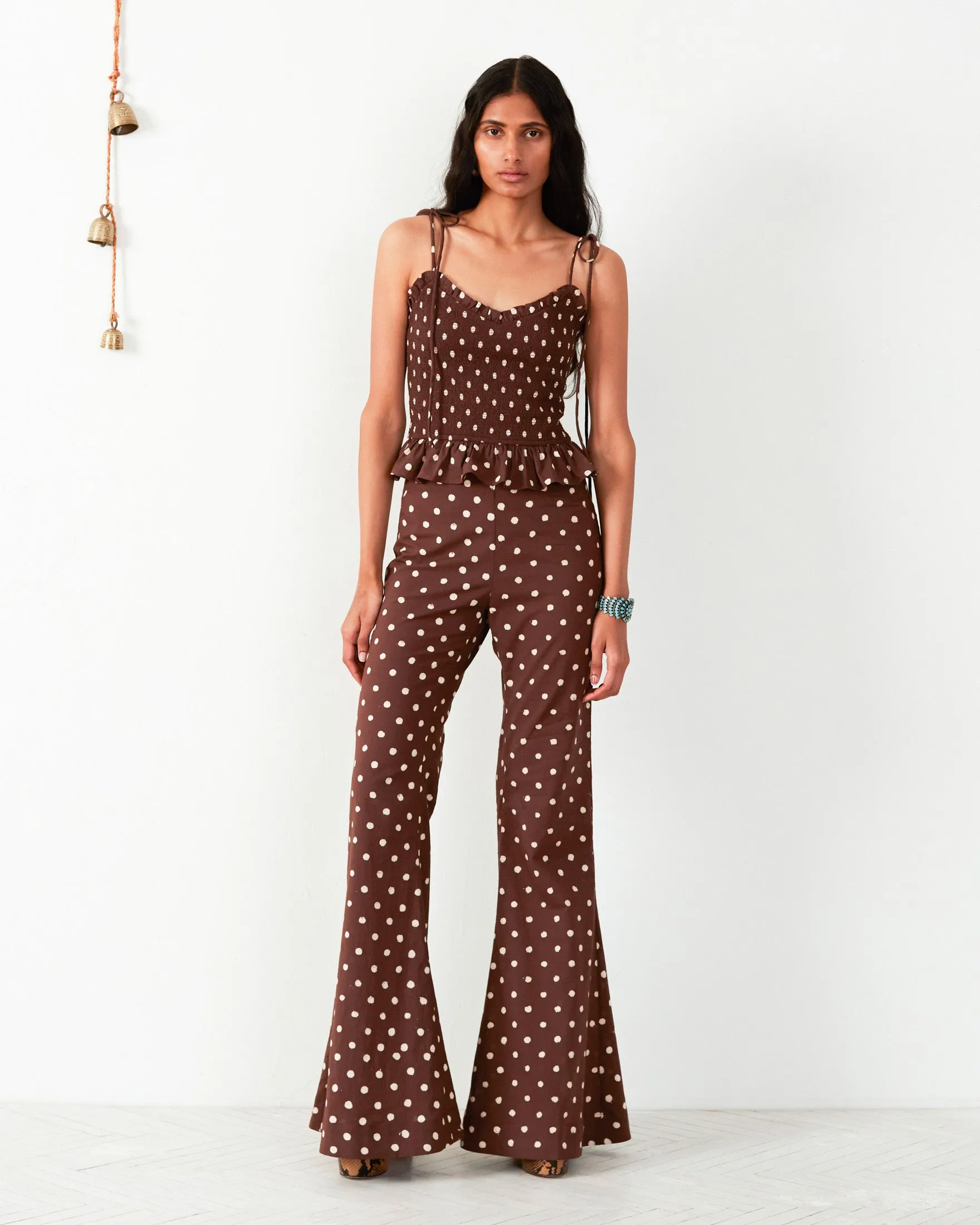 Farah Cocoa Dot Flare Pant