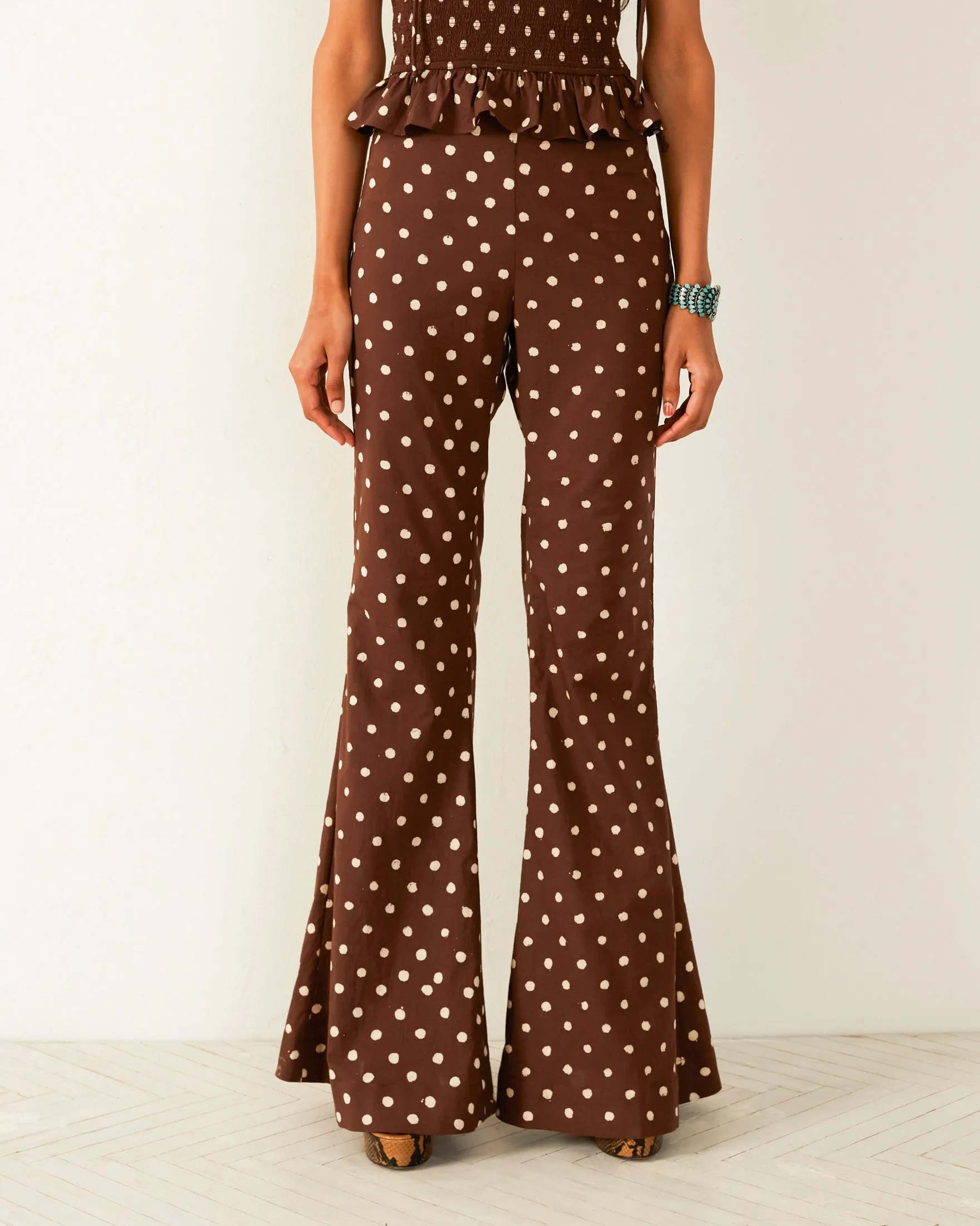 Farah Cocoa Dot Flare Pant