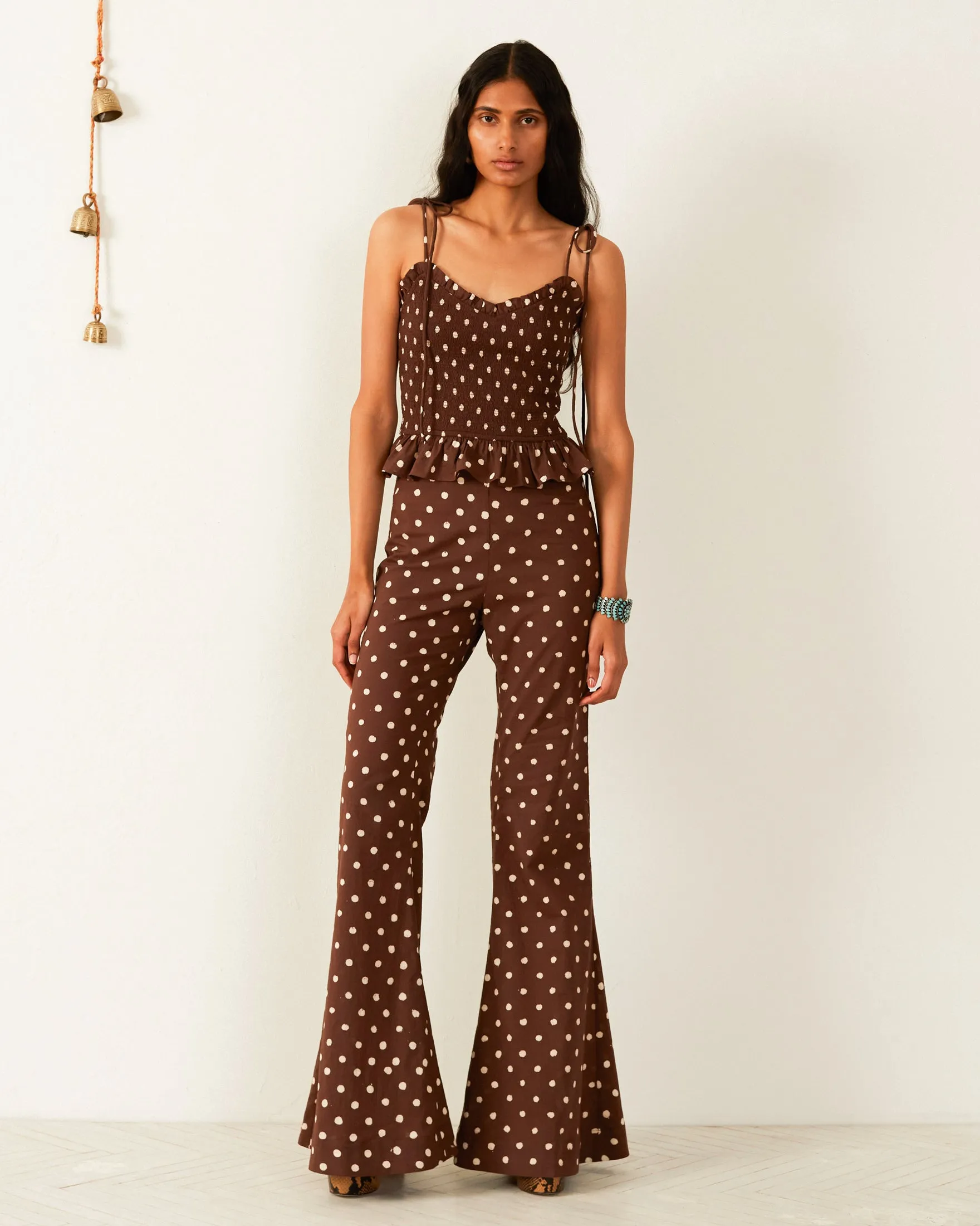 Farah Cocoa Dot Flare Pant