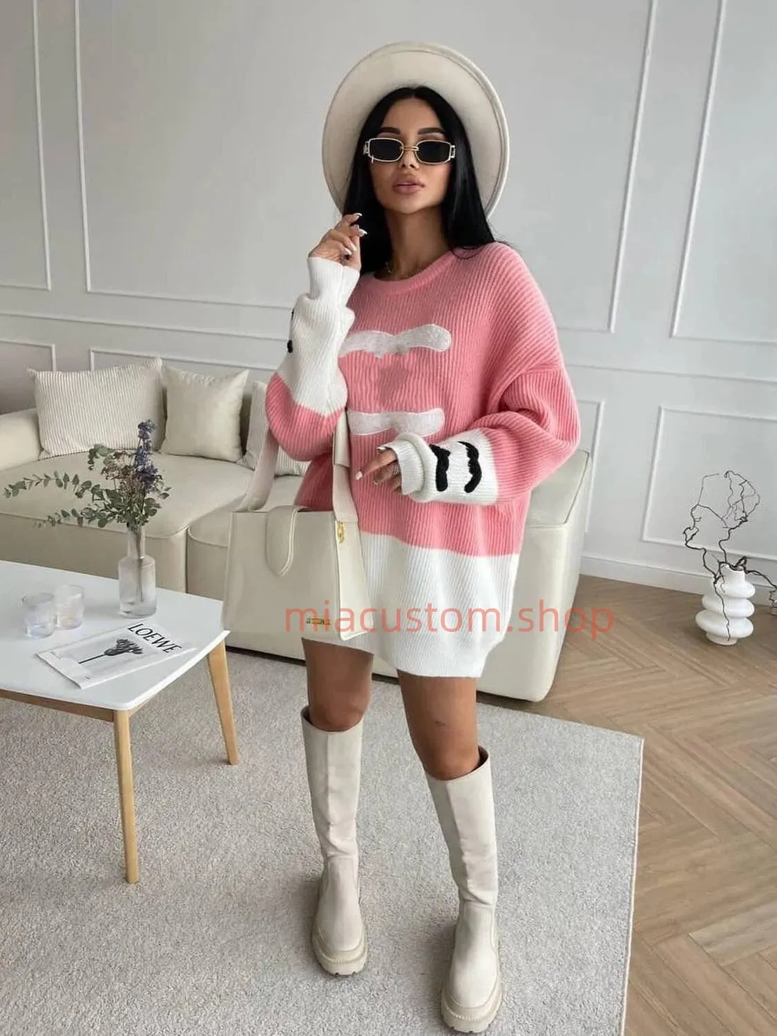 Fashion Designer channel Women's Sweaters wear Heart-shaped V-neck knit vertical alphabet embroidery soft and comfortable base high-quality luxury seiko