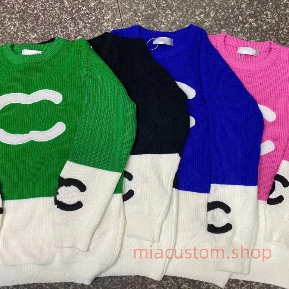 Fashion Designer channel Women's Sweaters wear Heart-shaped V-neck knit vertical alphabet embroidery soft and comfortable base high-quality luxury seiko