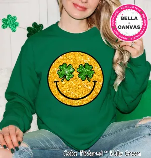 Faux Glitter Gold Smile St Patricks Day Tee or Sweatshirt