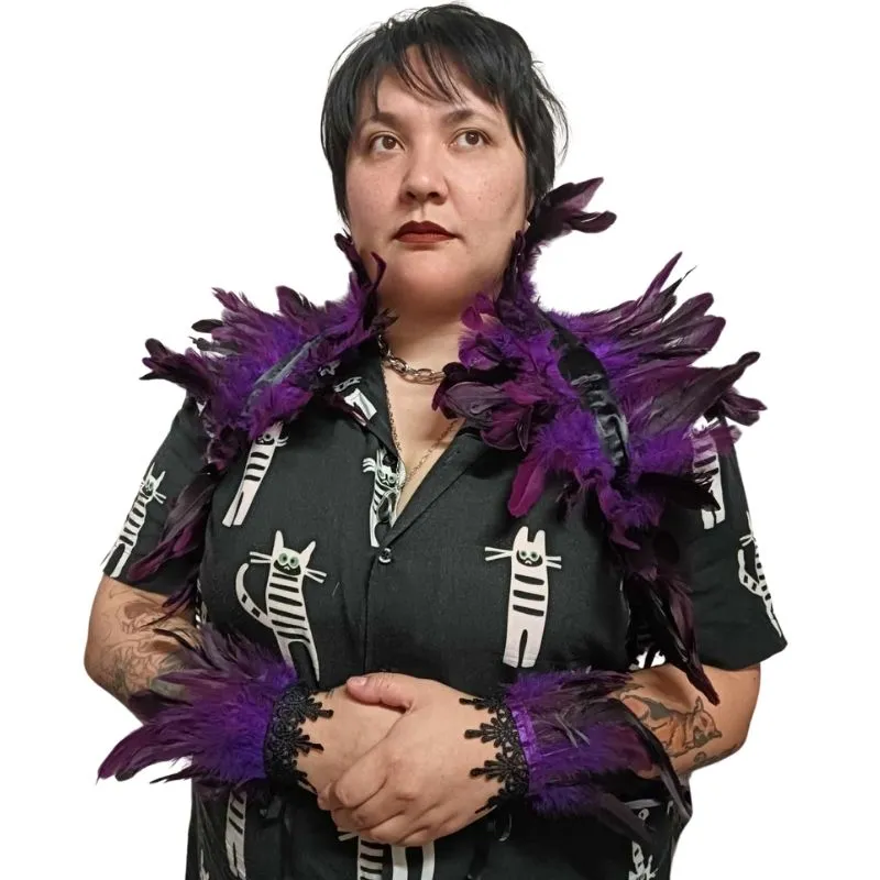 Feather Shawl and Wrist Cuffs - Assorted