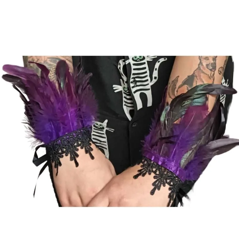 Feather Shawl and Wrist Cuffs - Assorted