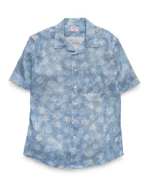 Floral Linen Camp (Blue)