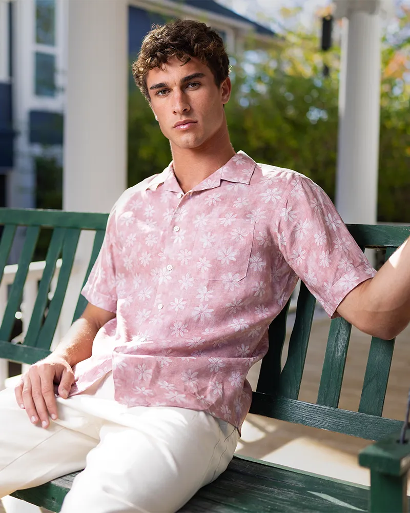 Floral Linen Camp (Pink)
