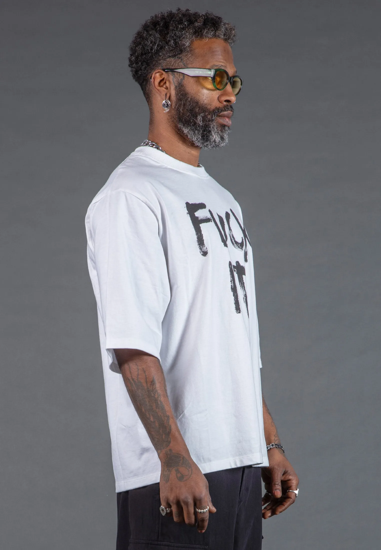 FUCK IT OVERSIZED T-SHIRT WHITE