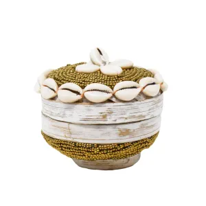 Gili Shell Bowl with Lid - Gold by POPPY   SAGE