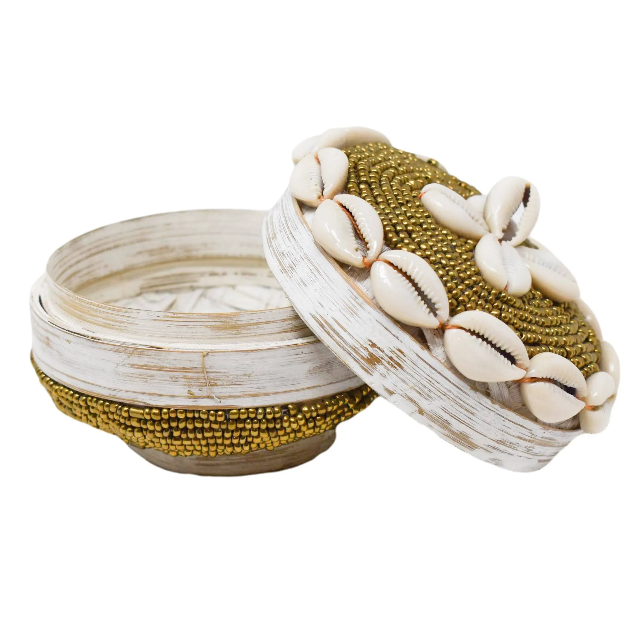 Gili Shell Bowl with Lid - Gold by POPPY   SAGE