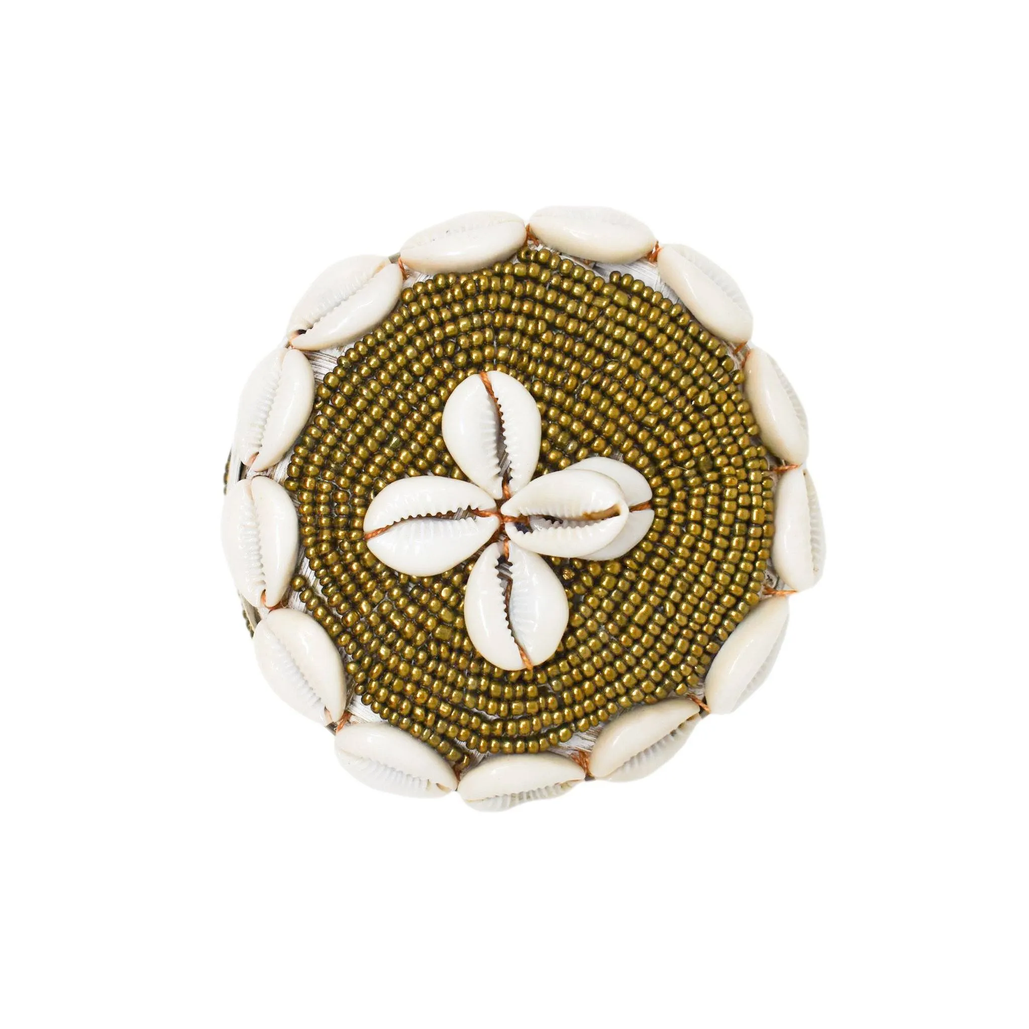 Gili Shell Bowl with Lid - Gold by POPPY   SAGE