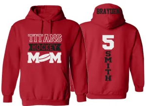 Glitter Hockey Hoodie | Hockey Mom | Hockey Pullover | Hockey Bling | Hockey Spirit Wear | Customize with your Team & Colors