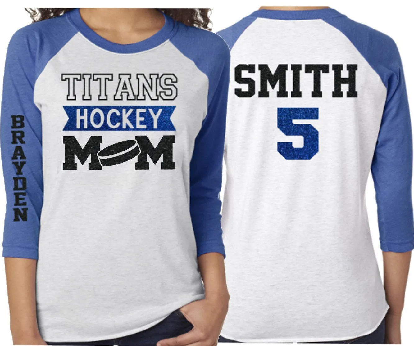 Glitter Hockey Mom shirt | Hockey Shirt | Glitter Hockey Mom shirt | Hockey Bling | Hockey Spirit Wear | Customize Colors