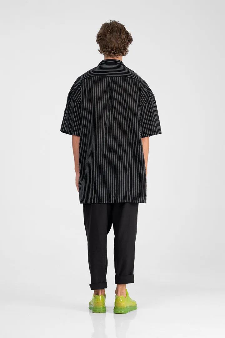 Halburt - Combinated stitching oversized shirt