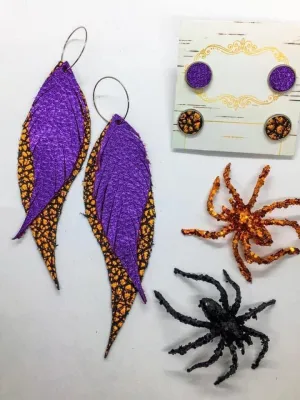 Halloween inspired Adabelle feather earrings