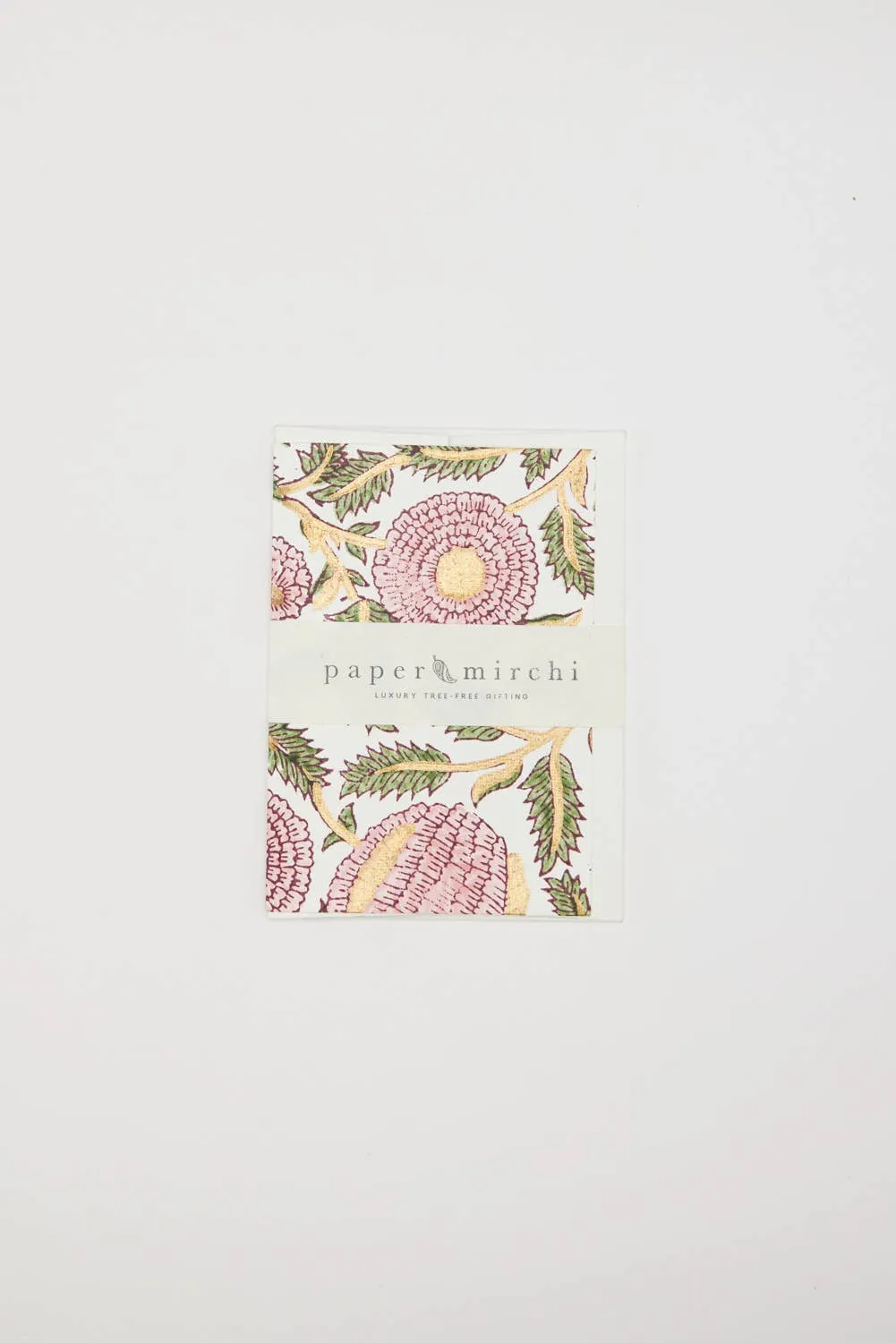 Hand Block Printed Greeting Card - Marigold Glitz