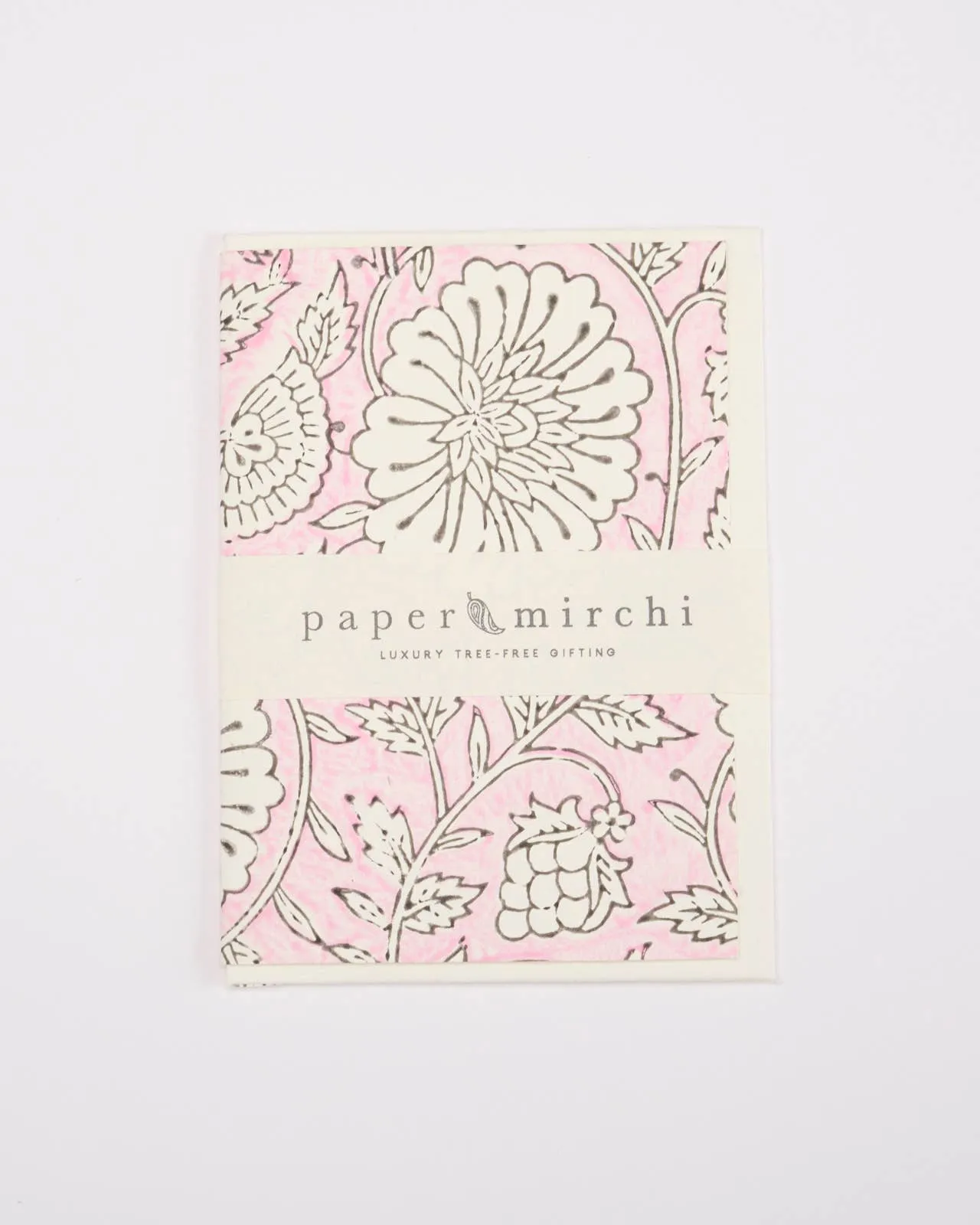 Hand Block Printed Greeting Card - Mughal Garden Blush