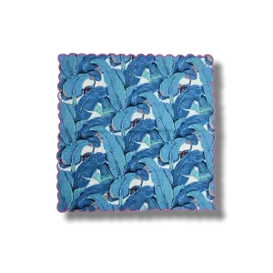 Hand Block Printed Tahiti Scalloped Cotton Napkins