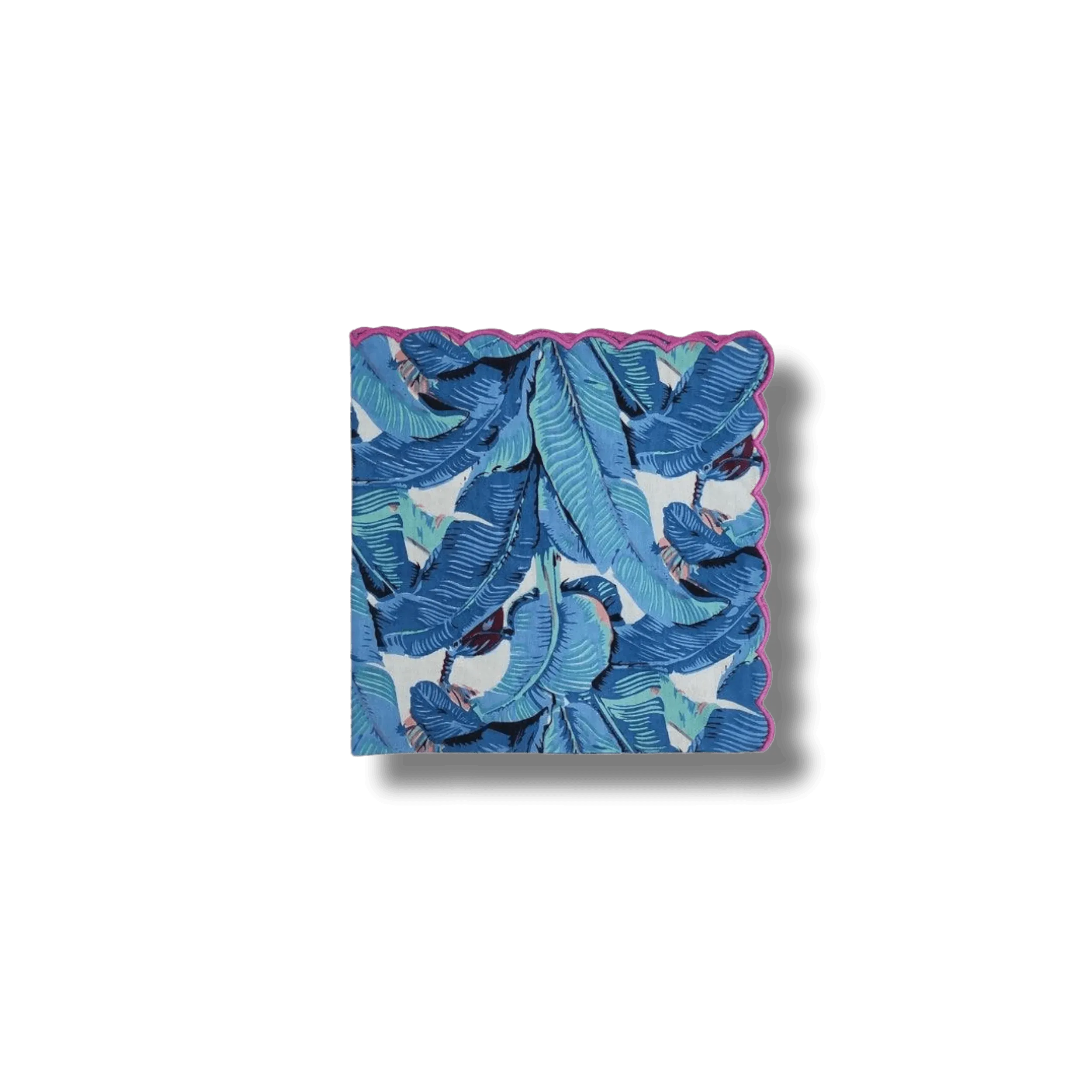 Hand Block Printed Tahiti Scalloped Cotton Napkins