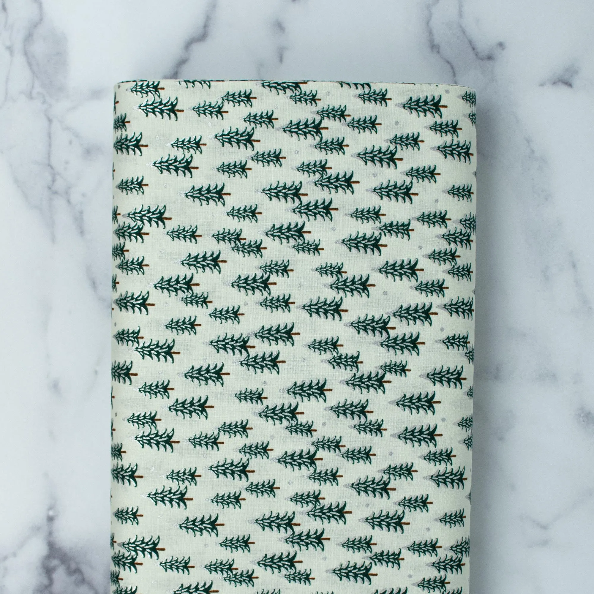 Holiday Classics by Rifle Paper Co. - Fir Trees - Silver Metallic