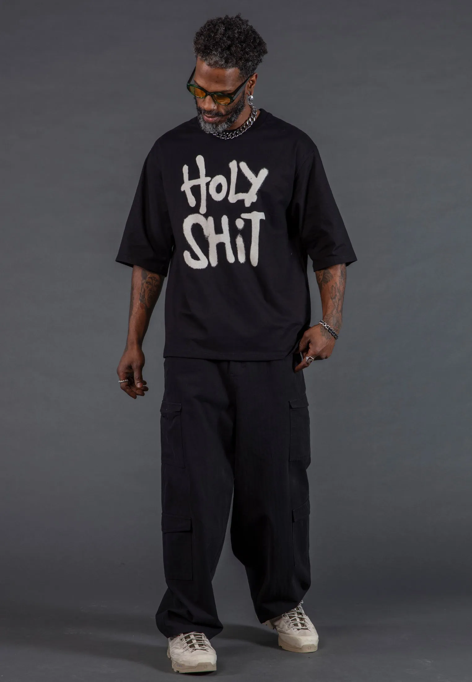 HOLY SHIT OVERSIZED T-SHIRT BLACK