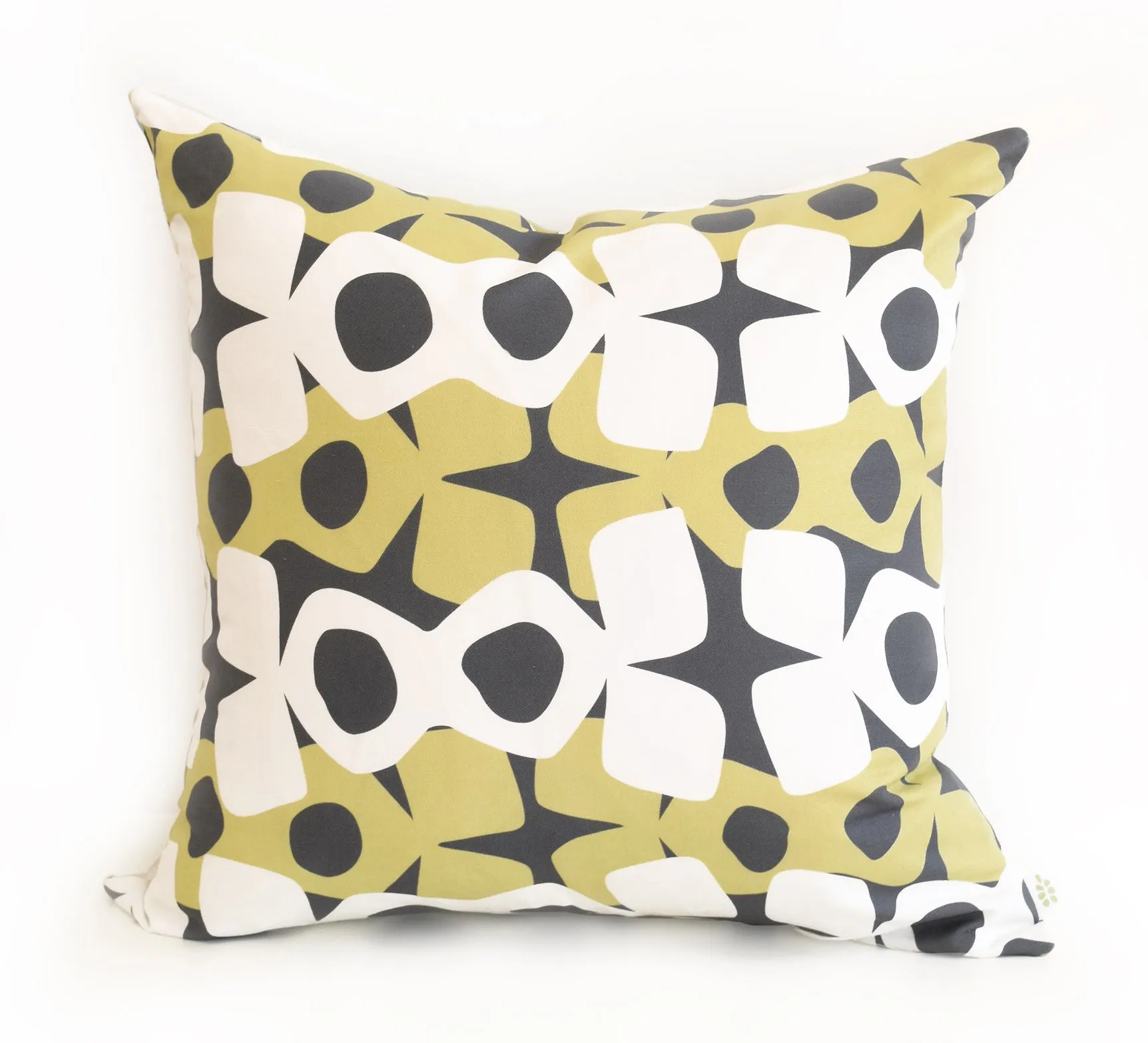 Hoop Linen Cotton Pillow (18x18) – Charcoal Moss