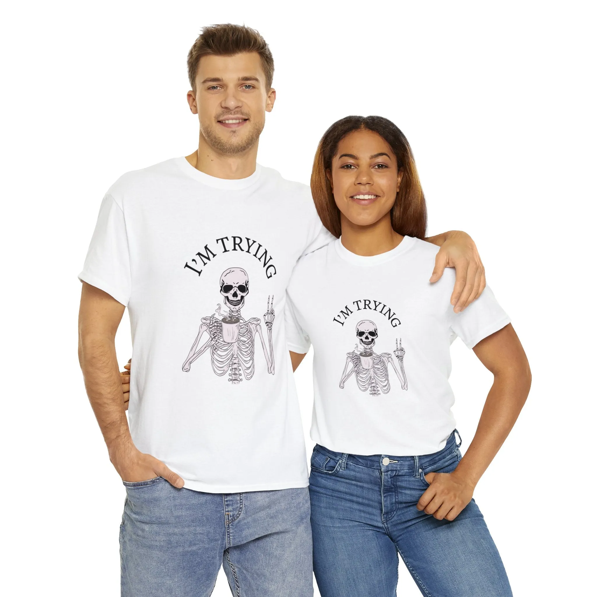 I'm Trying Playful Skeleton Tshirt