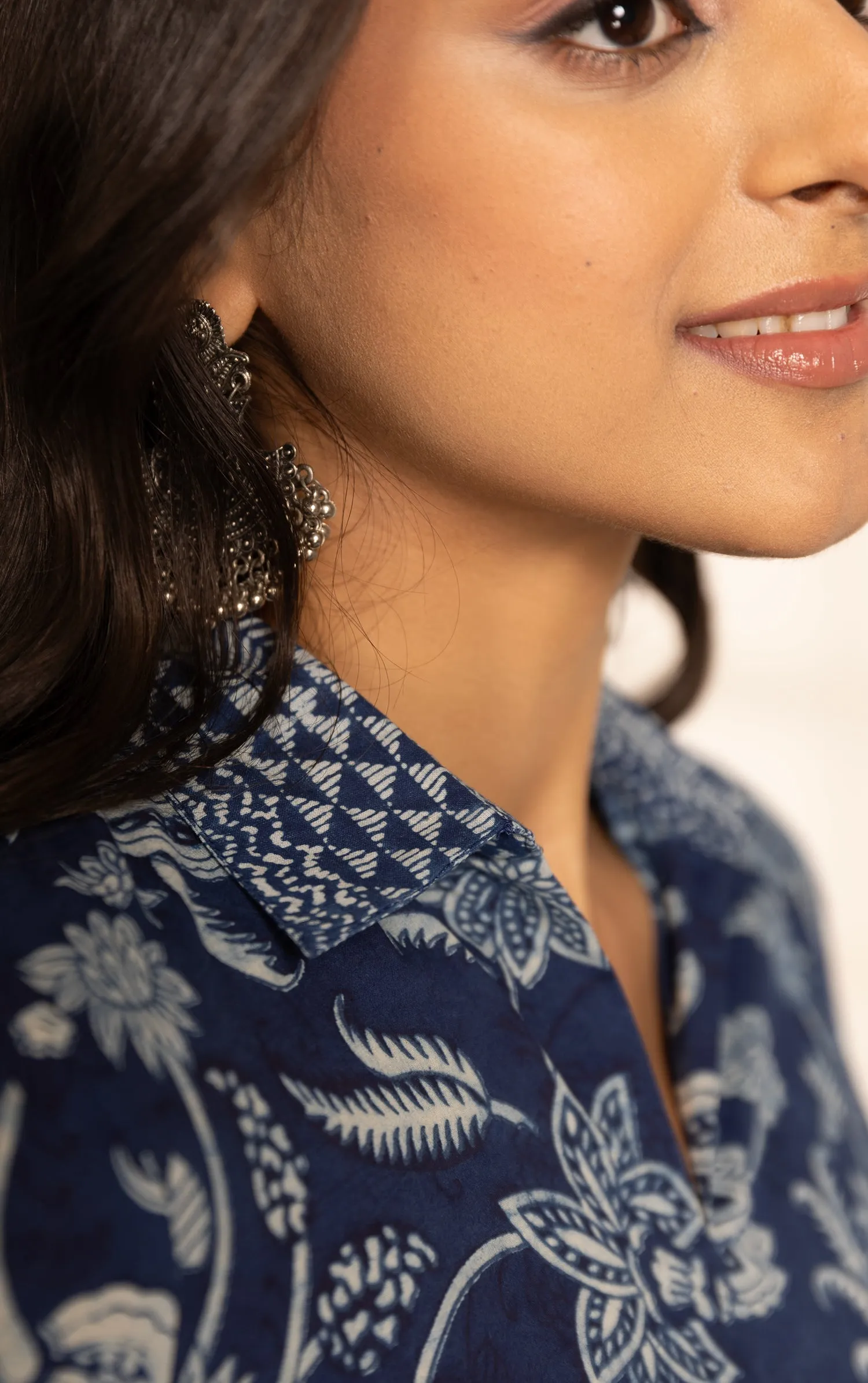 Indigo Pure Cotton Ready-To-Wear Hand Block Printed Co-ord Set