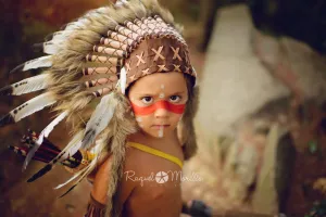 K12 From 5-8 years Kid / Child's: white and black swan feather Headdress 21 inch. – 53,34 cm.