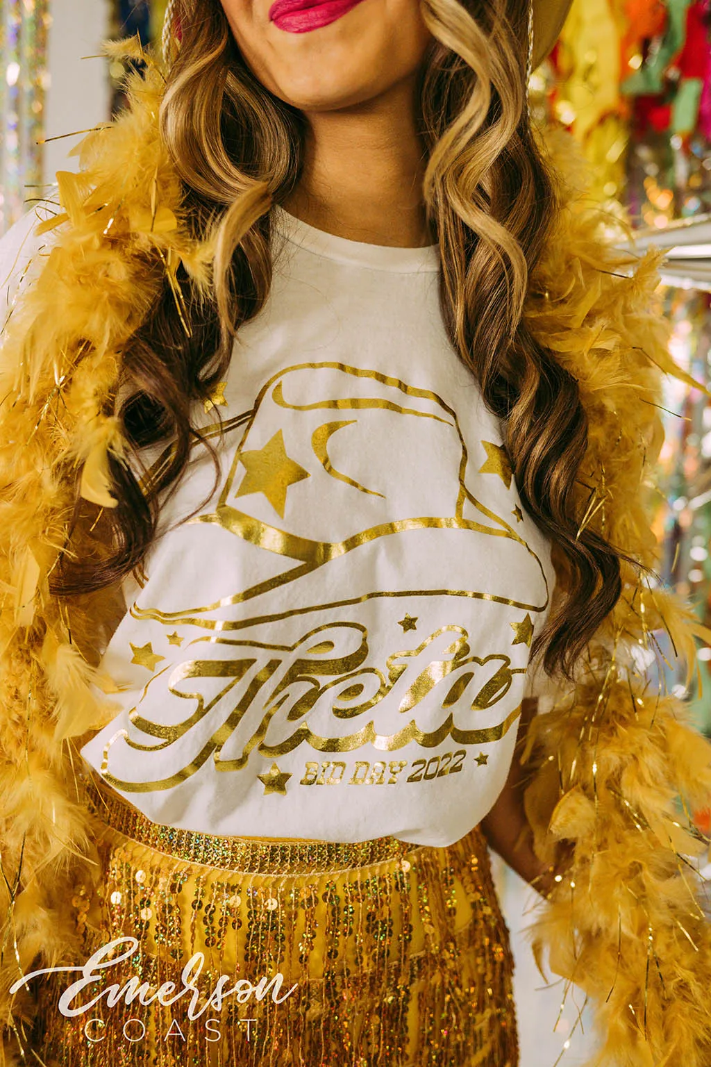 Kappa Alpha Theta Gold Foil Bid Day Tee