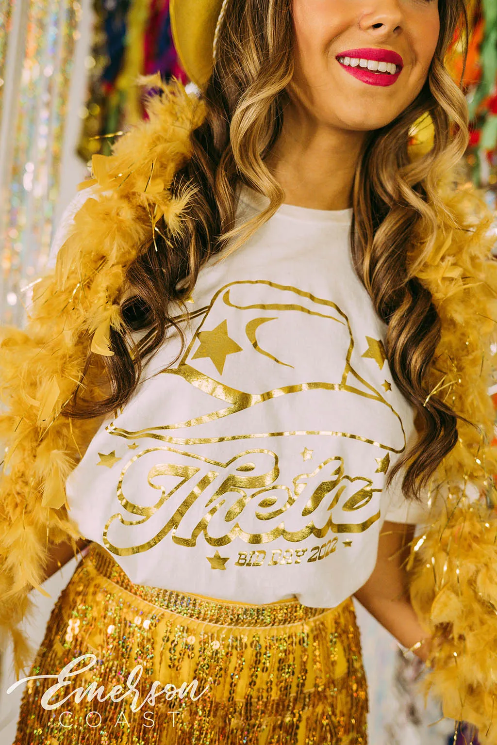 Kappa Alpha Theta Gold Foil Bid Day Tee